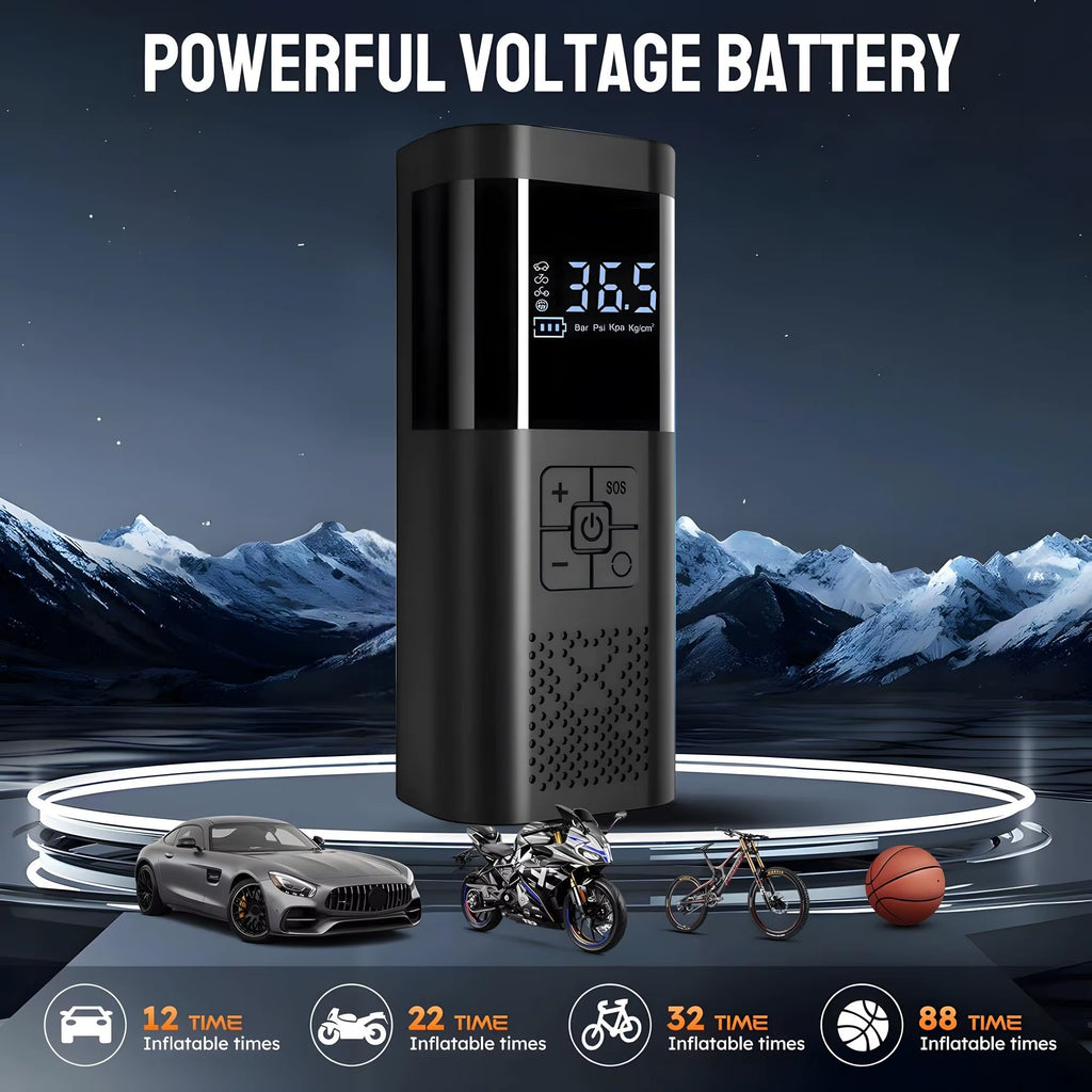 Portable Car Air Compressor 3X Faster 150PSI Cordless Tire Inflator Pump with Digital Gauge for Car Motorcycle Bike Air Pump