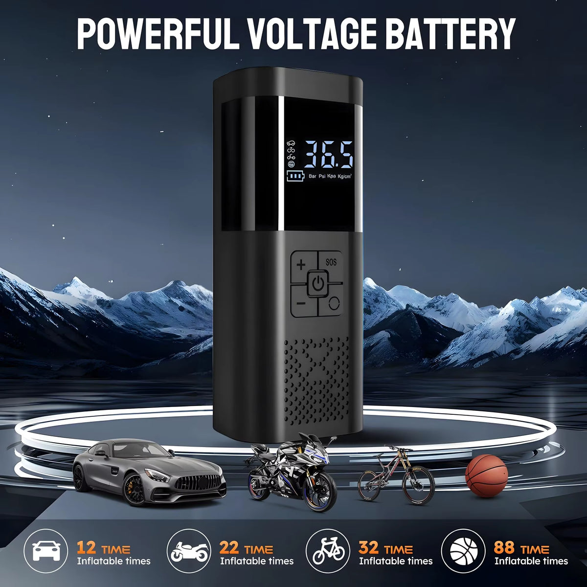 Portable Car Air Compressor 3X Faster 150PSI Cordless Tire Inflator Pump with Digital Gauge for Car Motorcycle Bike Air Pump