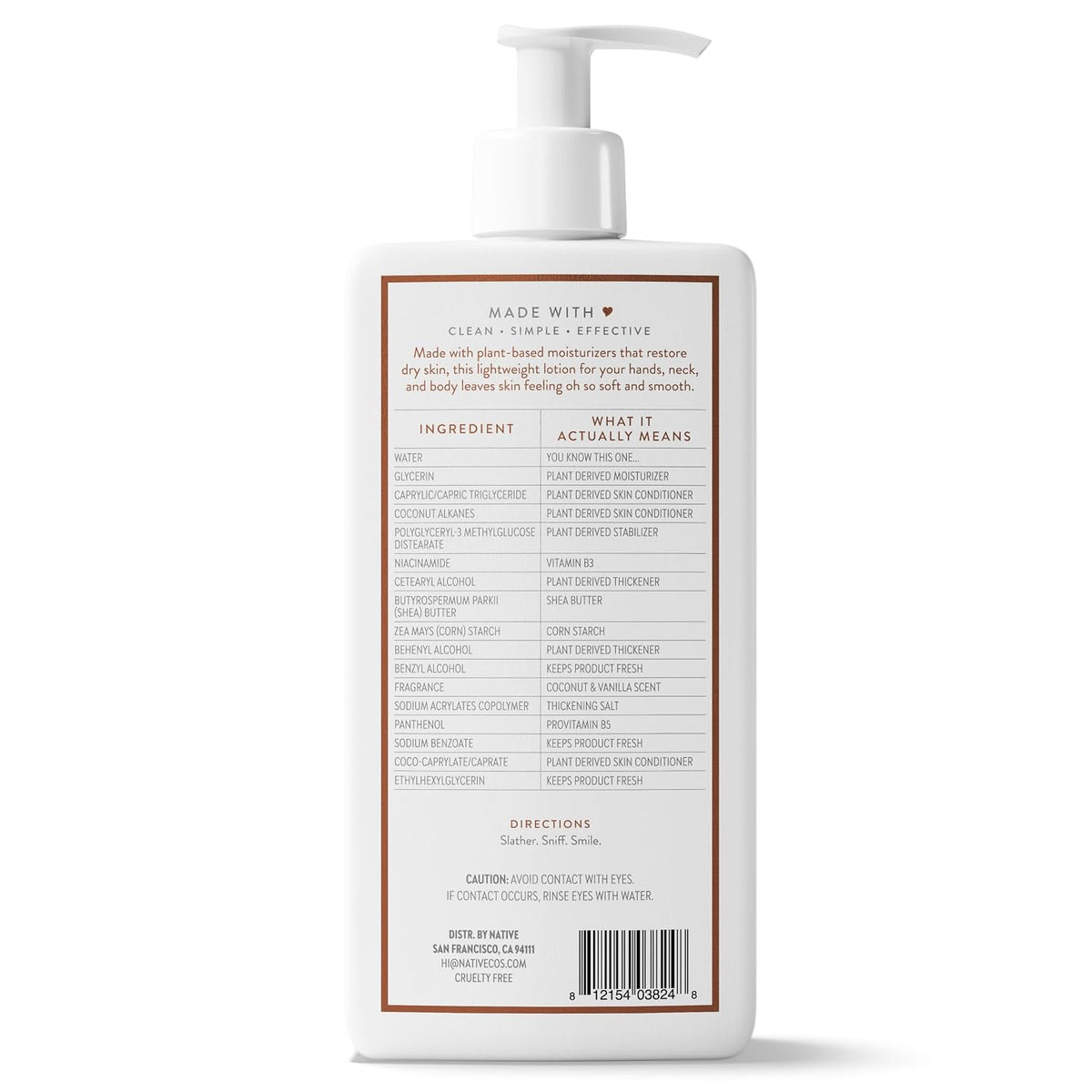 Body Lotion Contains Naturally Derived Plant-Based Moisturizers for Women and Men | Restores Dry Skin, Coconut & Vanilla, 16.5 Fl Oz