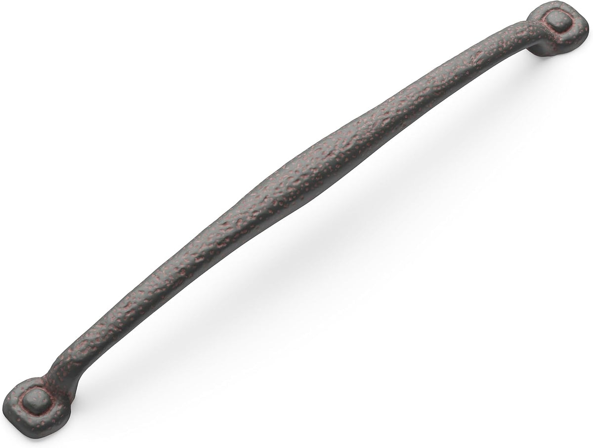 Solid Core Kitchen Cabinet Pulls, Luxury Cabinet Handles, Hardware for Doors & Dresser Drawers, 18 Inch Hole Center, Rustic Iron, Refined Rustic Collection