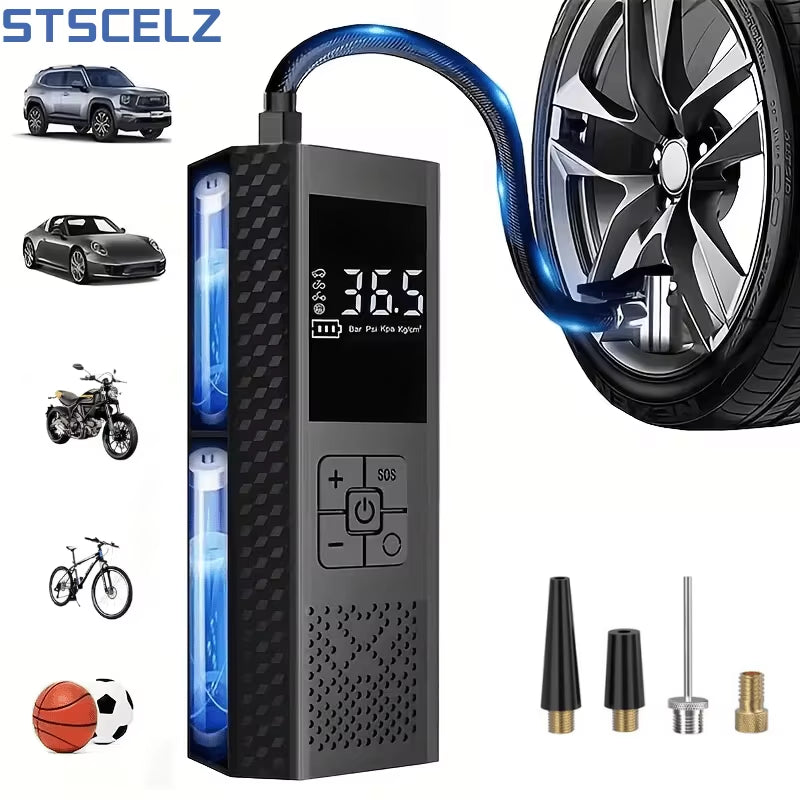 Portable Car Air Compressor 3X Faster 150PSI Cordless Tire Inflator Pump with Digital Gauge for Car Motorcycle Bike Air Pump