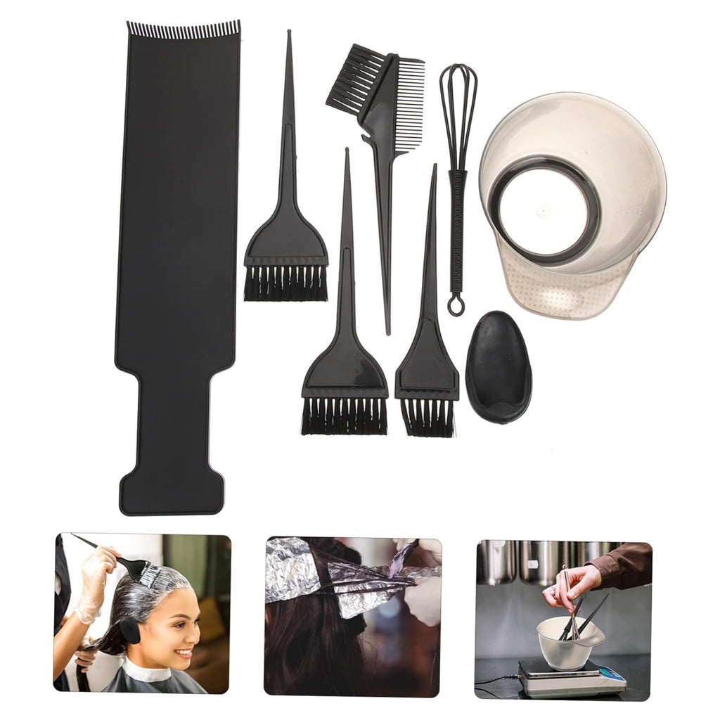 Hair Dye Bowl Set with Mixing Spoon, Plastic Black