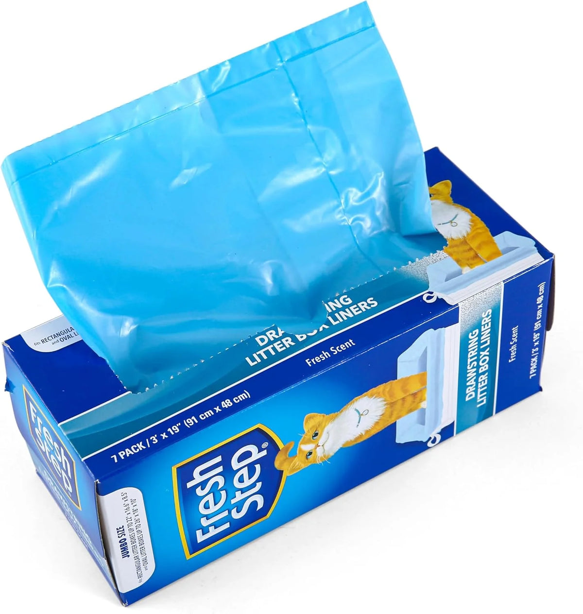 Drawstring Litter Box Liners Scented, Jumbo Size, 36" X 19" - 7 Count