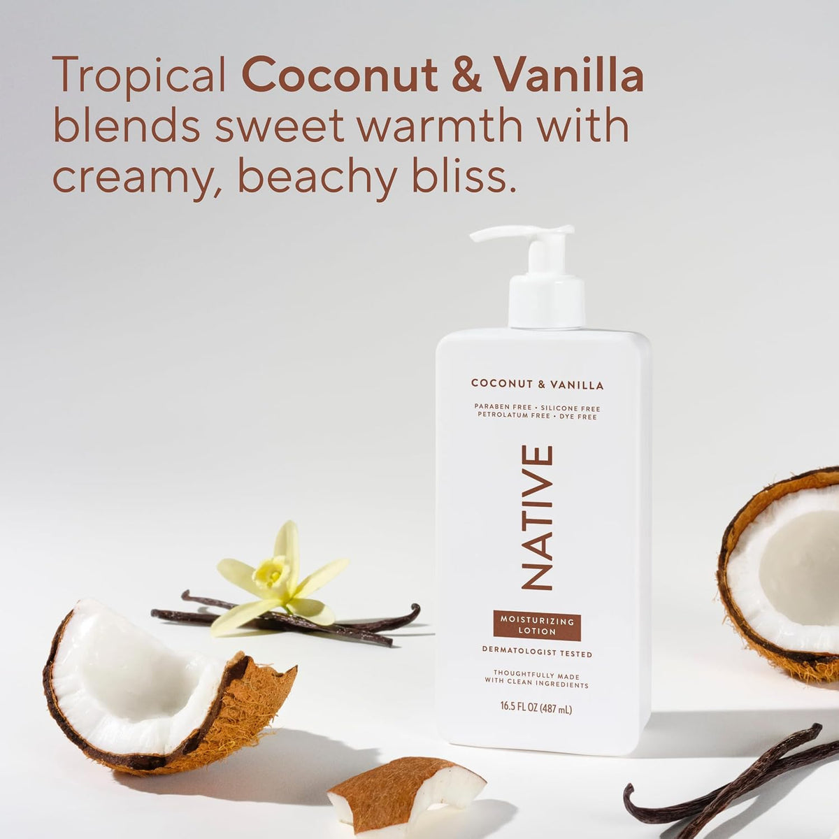 Body Lotion Contains Naturally Derived Plant-Based Moisturizers for Women and Men | Restores Dry Skin, Coconut & Vanilla, 16.5 Fl Oz