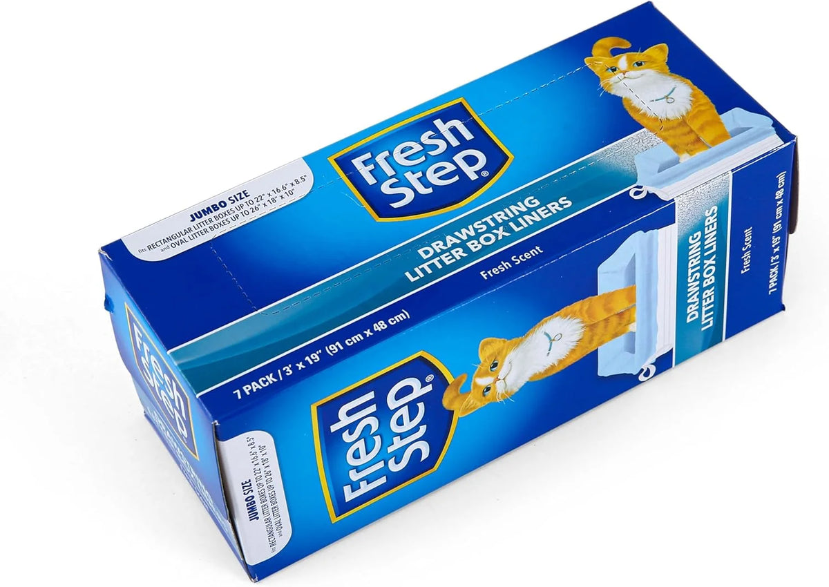 Drawstring Litter Box Liners Scented, Jumbo Size, 36" X 19" - 7 Count