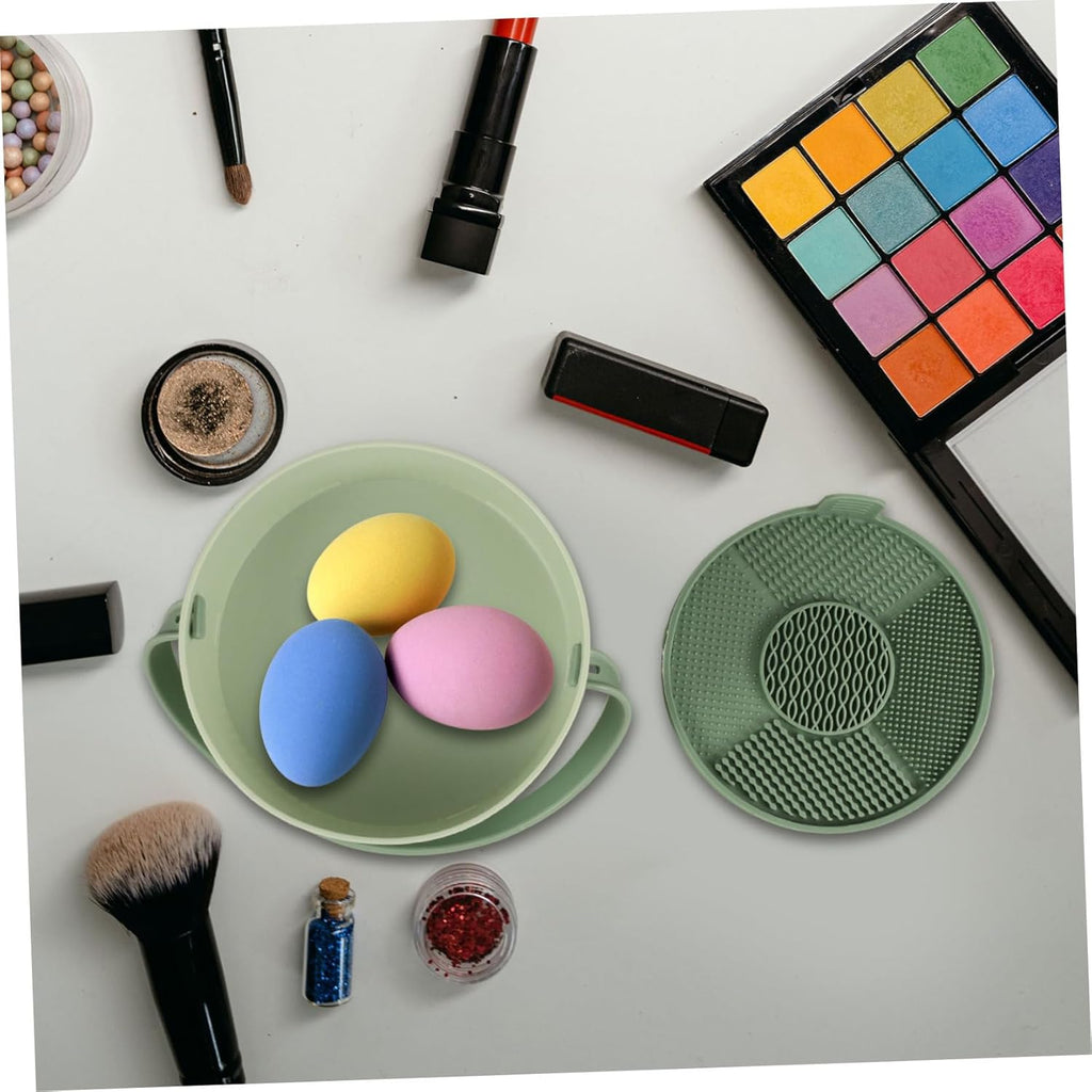 Silicone Makeup Brush Cleaner Box for Travel Beauty Tools