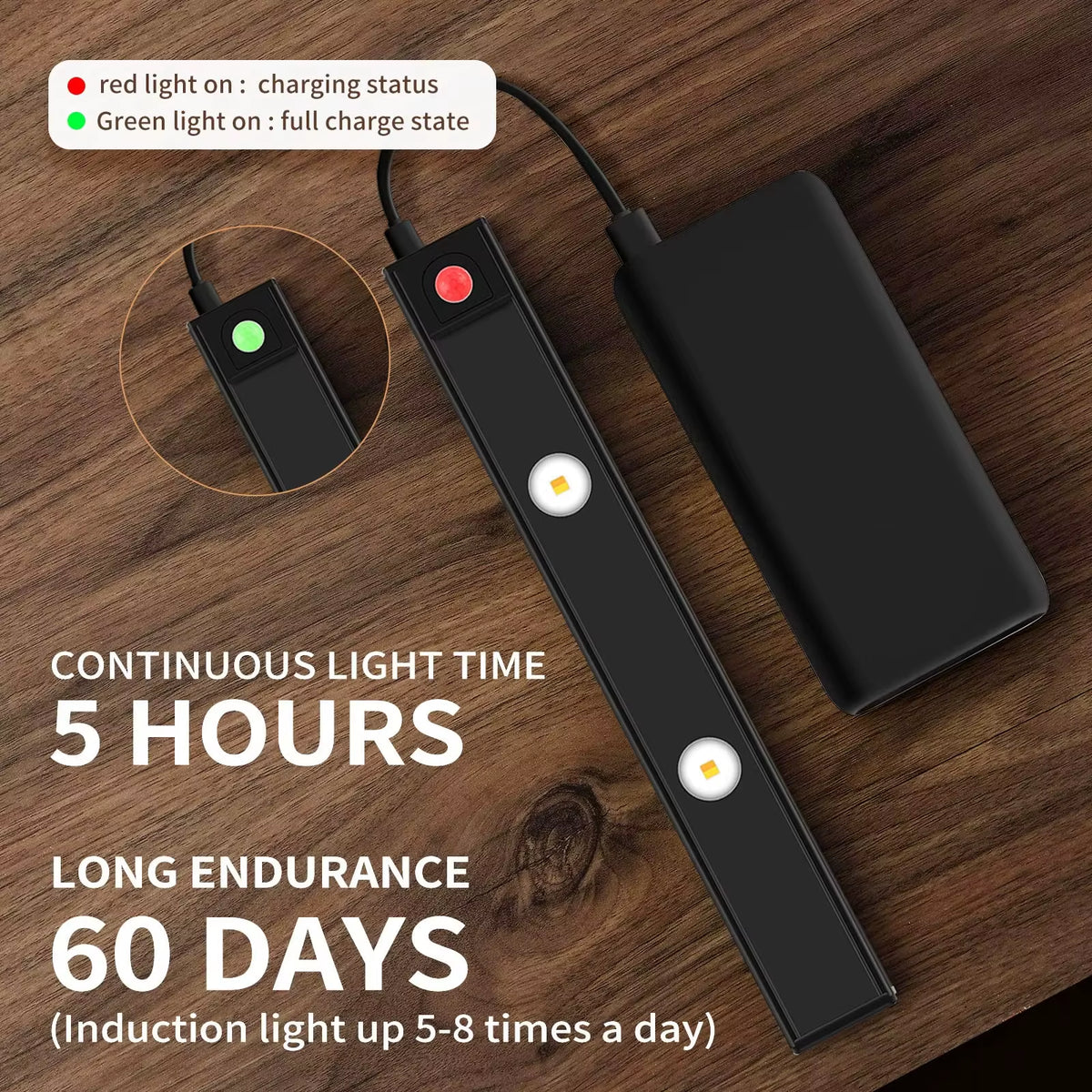 LED Ultra-Thin Wireless Under Cabinet Motion Sensor Lights with 3-Color Dimming for Kitchen, Bedroom, and Wardrobe