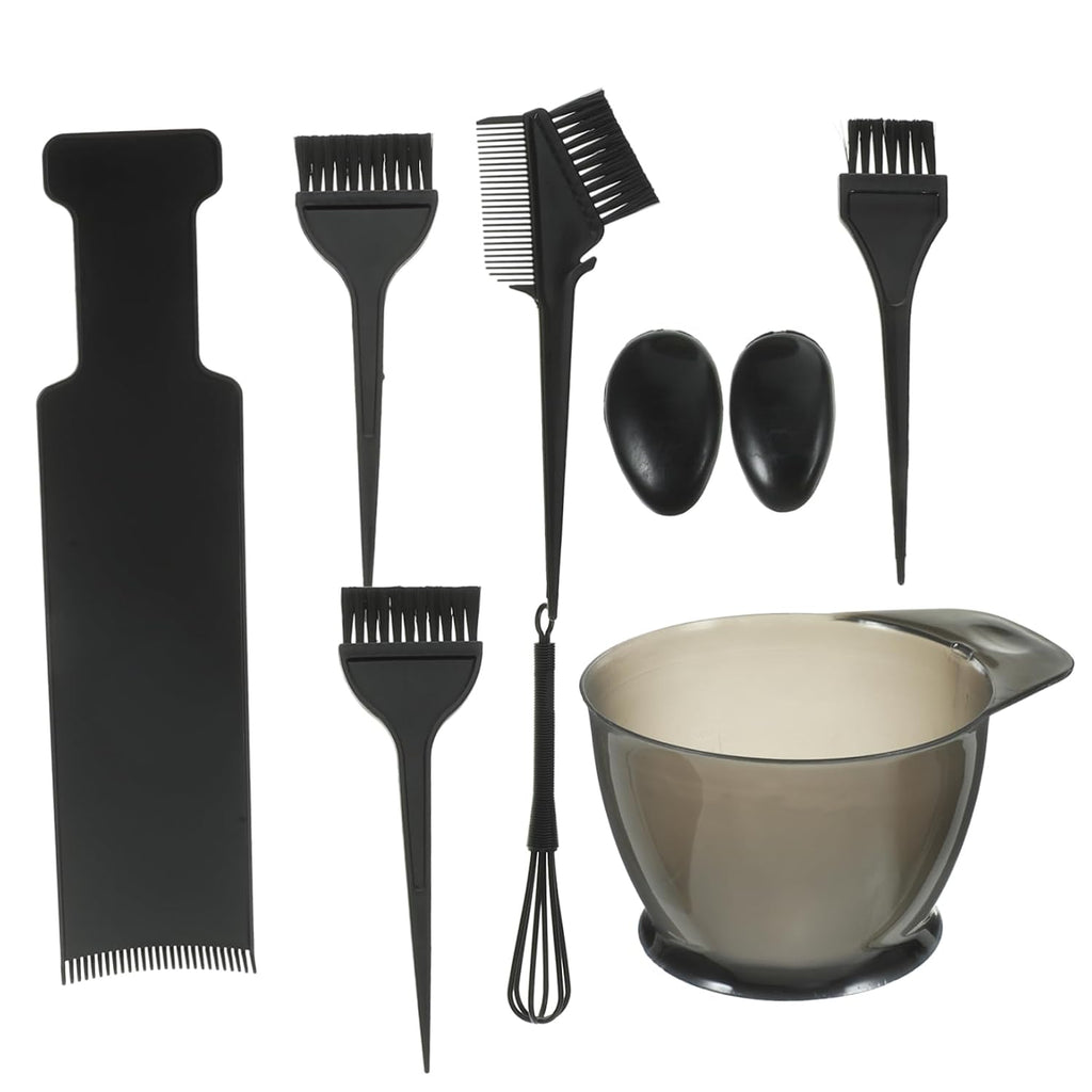 Hair Dye Bowl Set with Mixing Spoon, Plastic Black