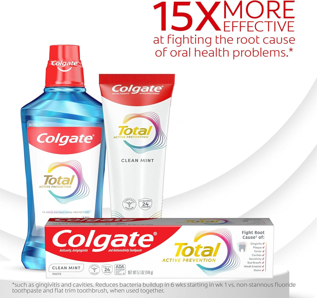 Total Fluoride Toothpaste, Clean Mint, 4 Pack, 5.1 Oz