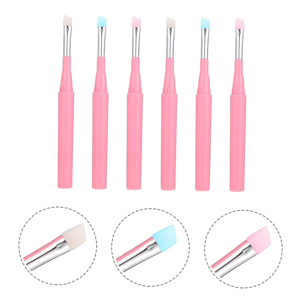 6Pcs Eyebrow Makeup Brush Set Silicone for Lip and Brow