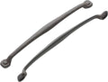 Solid Core Kitchen Cabinet Pulls, Luxury Cabinet Handles, Hardware for Doors & Dresser Drawers, 18 Inch Hole Center, Rustic Iron, Refined Rustic Collection